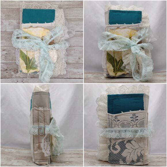 Turquoise Embellished Junk Journal: Flowers, Birds and Butterflies (Everything) - Picture 13 of 16